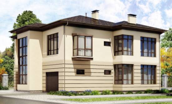 300-006-П Проект двухэтажного дома и гаражом, классический дом из кирпича Владикавказ | Проекты домов от House Expert