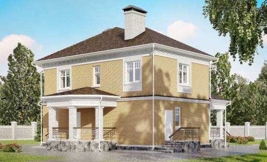 160-001-Л Проект двухэтажного дома, скромный коттедж из бризолита Владикавказ | Проекты домов от House Expert