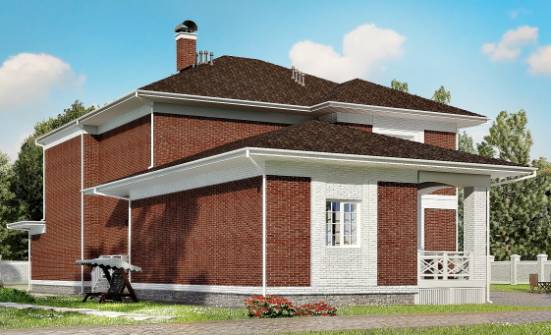 315-001-П Проект двухэтажного дома и гаражом, огромный коттедж из кирпича Владикавказ | Проекты домов от House Expert