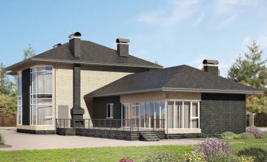 305-003-Л Проект двухэтажного дома, современный загородный дом из поризованных блоков Владикавказ | Проекты домов от House Expert