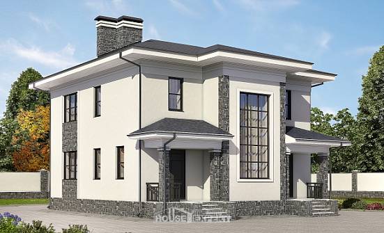 155-011-П Проект двухэтажного дома, компактный домик из газосиликатных блоков Владикавказ | Проекты домов от House Expert