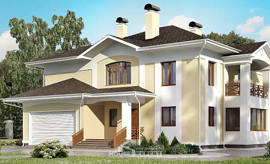 375-002-Л Проект двухэтажного дома и гаражом, большой загородный дом из кирпича Владикавказ | Проекты домов от House Expert
