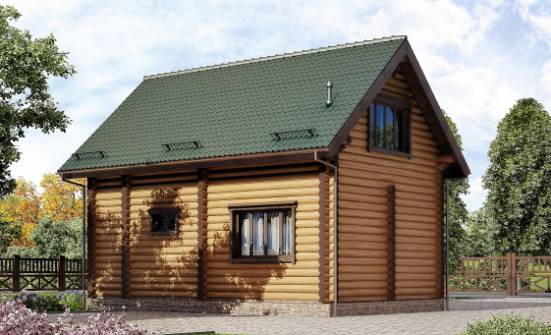 080-003-П Проект двухэтажного дома мансардой, скромный загородный дом из дерева Владикавказ | Проекты домов от House Expert