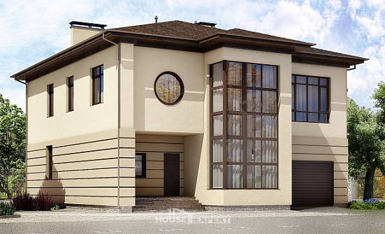 300-006-П Проект двухэтажного дома и гаражом, классический дом из кирпича Владикавказ | Проекты домов от House Expert