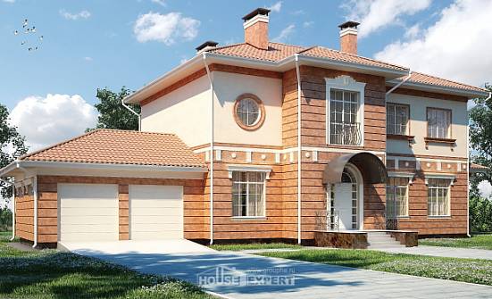 285-001-Л Проект двухэтажного дома и гаражом, большой загородный дом из кирпича Владикавказ | Проекты домов от House Expert