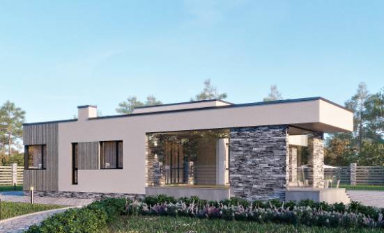 175-001-Л Проект одноэтажного дома, небольшой загородный дом из керамзитобетонных блоков Владикавказ | Проекты одноэтажных домов от House Expert
