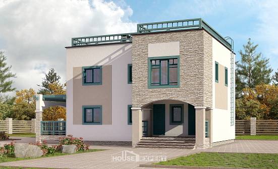 150-010-П Проект двухэтажного дома, бюджетный коттедж из кирпича Владикавказ | Проекты домов от House Expert
