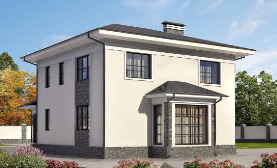 155-011-П Проект двухэтажного дома, компактный домик из газосиликатных блоков Владикавказ | Проекты домов от House Expert