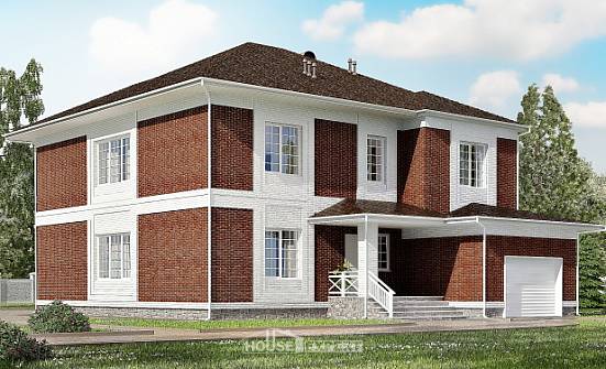 315-001-П Проект двухэтажного дома и гаражом, огромный коттедж из кирпича Владикавказ | Проекты домов от House Expert