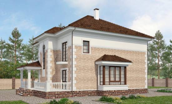 220-008-П Проект двухэтажного дома, просторный загородный дом из кирпича Владикавказ | Проекты домов от House Expert