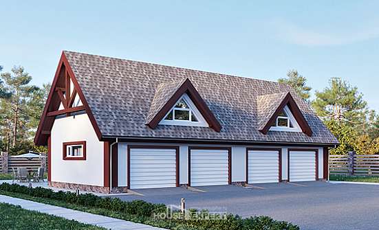 145-002-Л Проект гаража из керамзитобетонных блоков Владикавказ | Проекты домов от House Expert