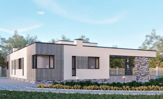 175-001-Л Проект одноэтажного дома, небольшой загородный дом из керамзитобетонных блоков Владикавказ | Проекты домов от House Expert