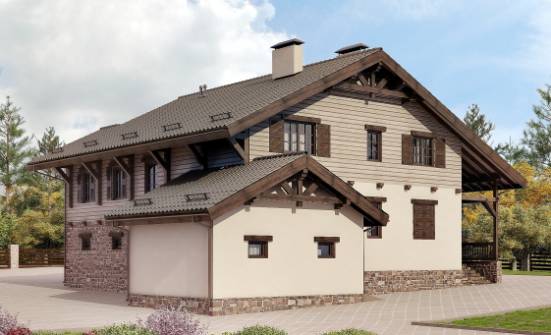 255-002-П Проект двухэтажного дома с мансардой и гаражом, красивый дом из твинблока Владикавказ | Проекты домов от House Expert