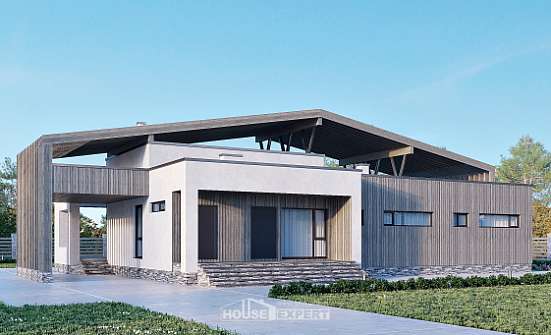 170-011-Л Проект одноэтажного дома, бюджетный загородный дом из кирпича Владикавказ | Проекты одноэтажных домов от House Expert