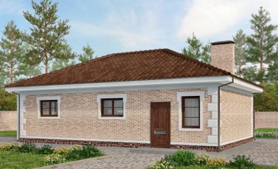 070-005-П Проект гаража из кирпича Владикавказ | Проекты одноэтажных домов от House Expert