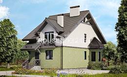 120-003-П Проект двухэтажного дома с мансардным этажом, скромный дом из керамзитобетонных блоков Владикавказ, House Expert