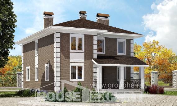 185-002-П Проект двухэтажного дома, красивый дом из газобетона Владикавказ, House Expert