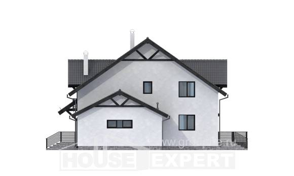 290-003-П Проект двухэтажного дома с мансардой, классический домик из пеноблока Владикавказ, House Expert