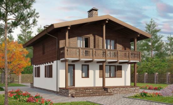 150-016-Л Проект двухэтажного дома мансардный этаж, доступный дом из пеноблока Владикавказ | Проекты домов от House Expert