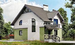 120-003-П Проект двухэтажного дома мансардой, красивый домик из твинблока Владикавказ, House Expert