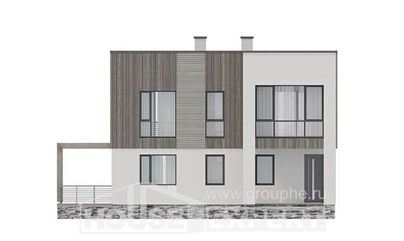 150-017-П Проект двухэтажного дома, скромный коттедж из газосиликатных блоков Владикавказ, House Expert