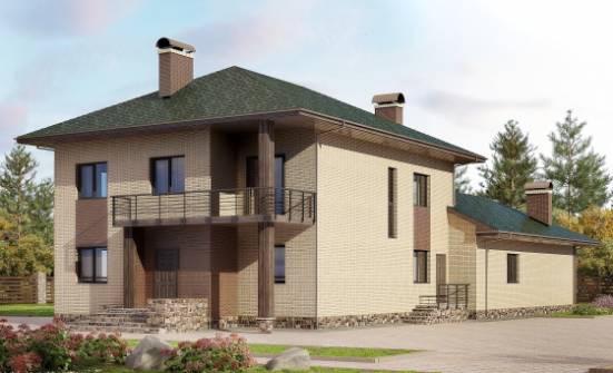 305-003-П Проект двухэтажного дома, современный загородный дом из пеноблока Владикавказ | Проекты домов от House Expert