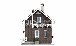 045-001-Л Проект двухэтажного дома с мансардным этажом, компактный домик из пеноблока Владикавказ, House Expert