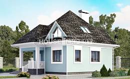 110-001-Л Проект двухэтажного дома мансардой, простой коттедж из газобетона Владикавказ, House Expert