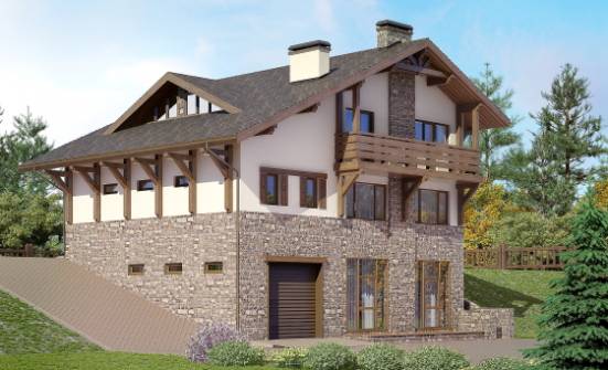 305-002-Л Проект трехэтажного дома с мансардой, огромный дом из кирпича Владикавказ | Проекты домов от House Expert