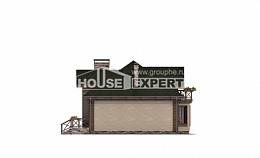 180-010-П Проект двухэтажного дома мансардой, гараж, уютный домик из блока Владикавказ, House Expert