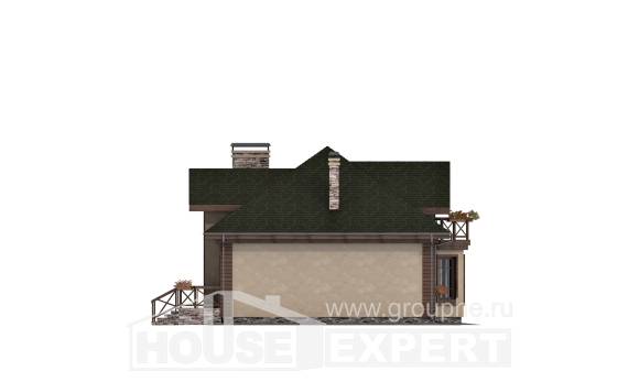180-010-П Проект двухэтажного дома мансардой, гараж, уютный домик из блока Владикавказ, House Expert