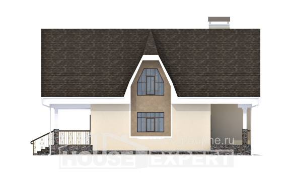 125-001-Л Проект двухэтажного дома с мансардой, уютный загородный дом из газосиликатных блоков Владикавказ, House Expert