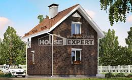 045-001-Л Проект двухэтажного дома с мансардным этажом, доступный загородный дом из газосиликатных блоков Владикавказ, House Expert