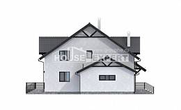 290-003-П Проект двухэтажного дома мансардный этаж, классический коттедж из пеноблока Владикавказ, House Expert