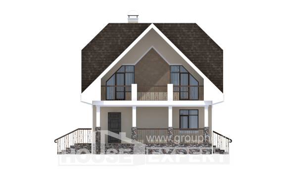 125-001-Л Проект двухэтажного дома мансардный этаж, небольшой домик из бризолита Владикавказ, House Expert