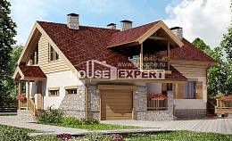165-002-П Проект двухэтажного дома с мансардой и гаражом, современный дом из керамзитобетонных блоков Владикавказ, House Expert