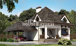 110-002-Л Проект двухэтажного дома с мансардой и гаражом, доступный загородный дом из керамзитобетонных блоков Владикавказ, House Expert