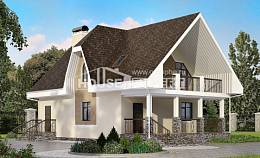 125-001-Л Проект двухэтажного дома с мансардным этажом, компактный дом из твинблока Владикавказ, House Expert