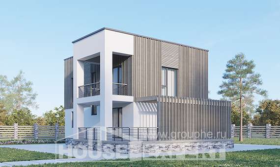 150-017-П Проект двухэтажного дома, скромный домик из газобетона Владикавказ, House Expert