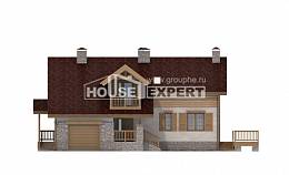165-002-П Проект двухэтажного дома мансардный этаж и гаражом, уютный домик из арболита Владикавказ, House Expert