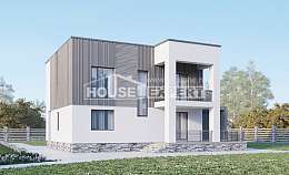 150-017-П Проект двухэтажного дома, экономичный коттедж из арболита Владикавказ, House Expert