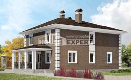 185-002-П Проект двухэтажного дома, красивый коттедж из пеноблока Владикавказ, House Expert