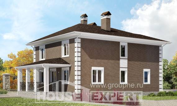 185-002-П Проект двухэтажного дома, красивый коттедж из пеноблока Владикавказ, House Expert