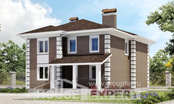 185-002-П Проект двухэтажного дома, доступный домик из керамзитобетонных блоков Владикавказ, House Expert