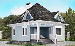 110-001-Л Проект двухэтажного дома мансардный этаж, доступный загородный дом из блока Владикавказ, House Expert