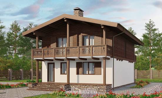 150-016-Л Проект двухэтажного дома мансардный этаж, доступный дом из пеноблока Владикавказ | Проекты домов от House Expert