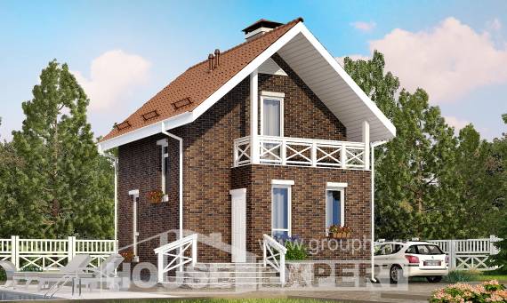 045-001-Л Проект двухэтажного дома с мансардой, недорогой дом из теплоблока Владикавказ, House Expert