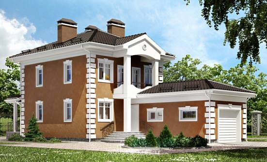 150-006-П Проект двухэтажного дома, гараж, недорогой домик из бризолита Владикавказ | Проекты домов от House Expert