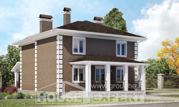 185-002-П Проект двухэтажного дома, красивый загородный дом из бризолита Владикавказ, House Expert