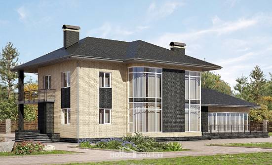 305-003-Л Проект двухэтажного дома, красивый дом из блока Владикавказ | Проекты домов от House Expert